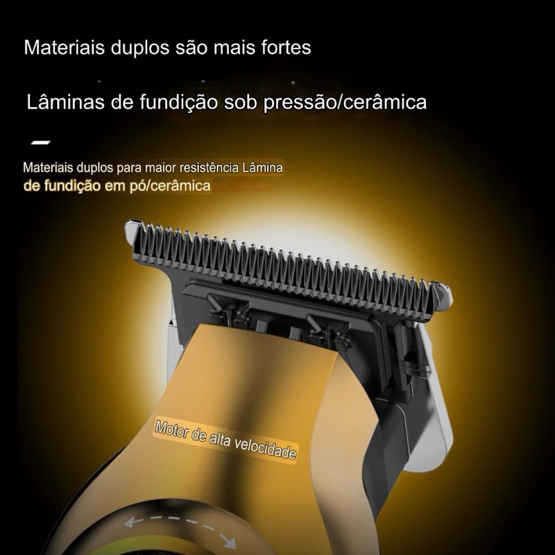 Máquina De Acabamento Cortar Cabelo Profissional Kemei KM1677