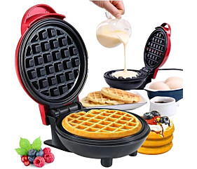 Mini Máquina de Waffles Elétrica Portátil 