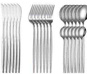 Kit 24 Jogo De Talheres Aço Inoxidável