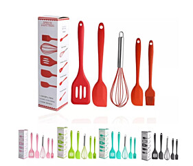 KIT DE COLHER SILICONE 5 PIECE BAKING PROPS FFJ-036